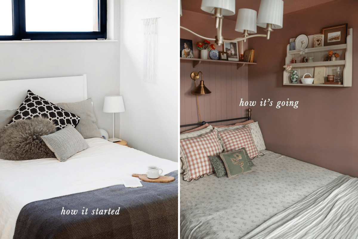 Single Mom DIYs Home Transformation From Millennial Gray to Cozy Cottage