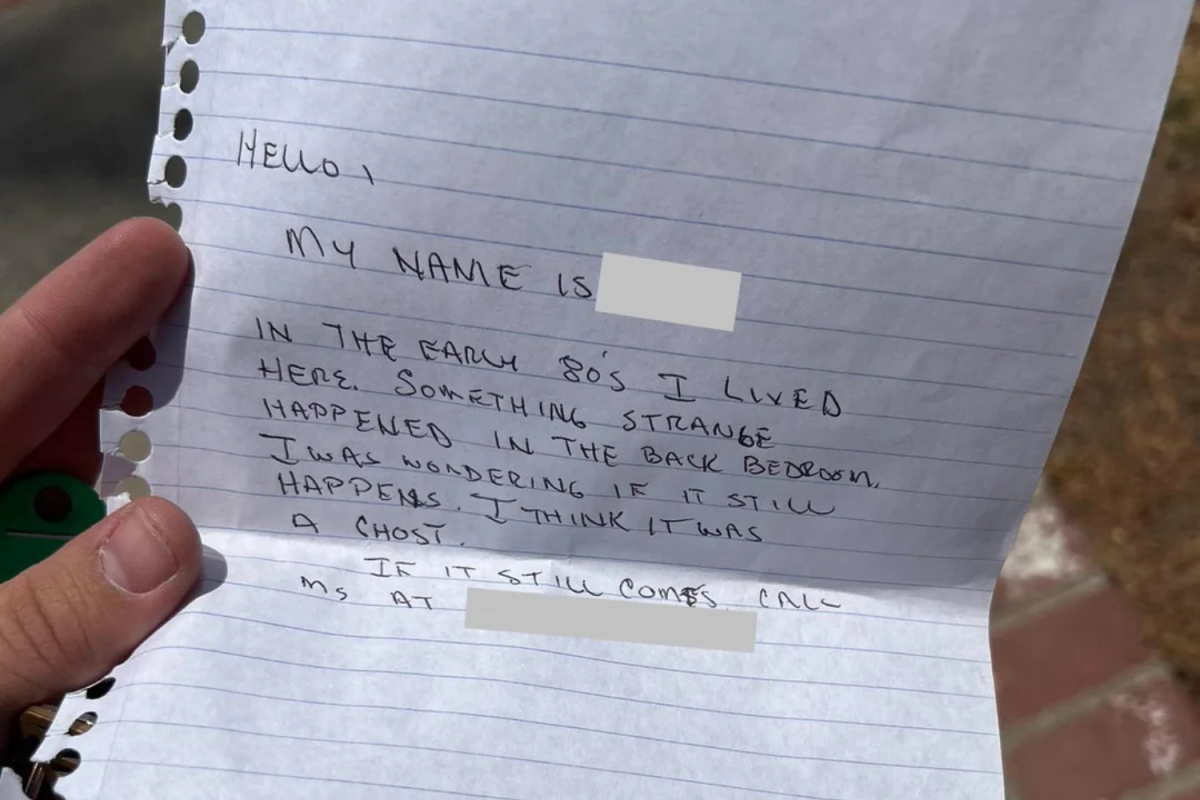 Note left at renter's door by stranger reveals chilling secret from 1980s