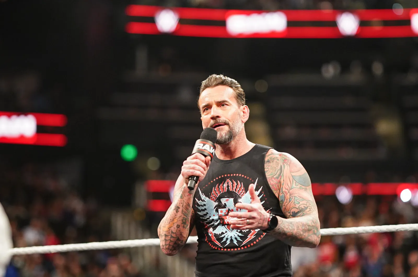 wwe star cm punk at raw in atlanta georgia