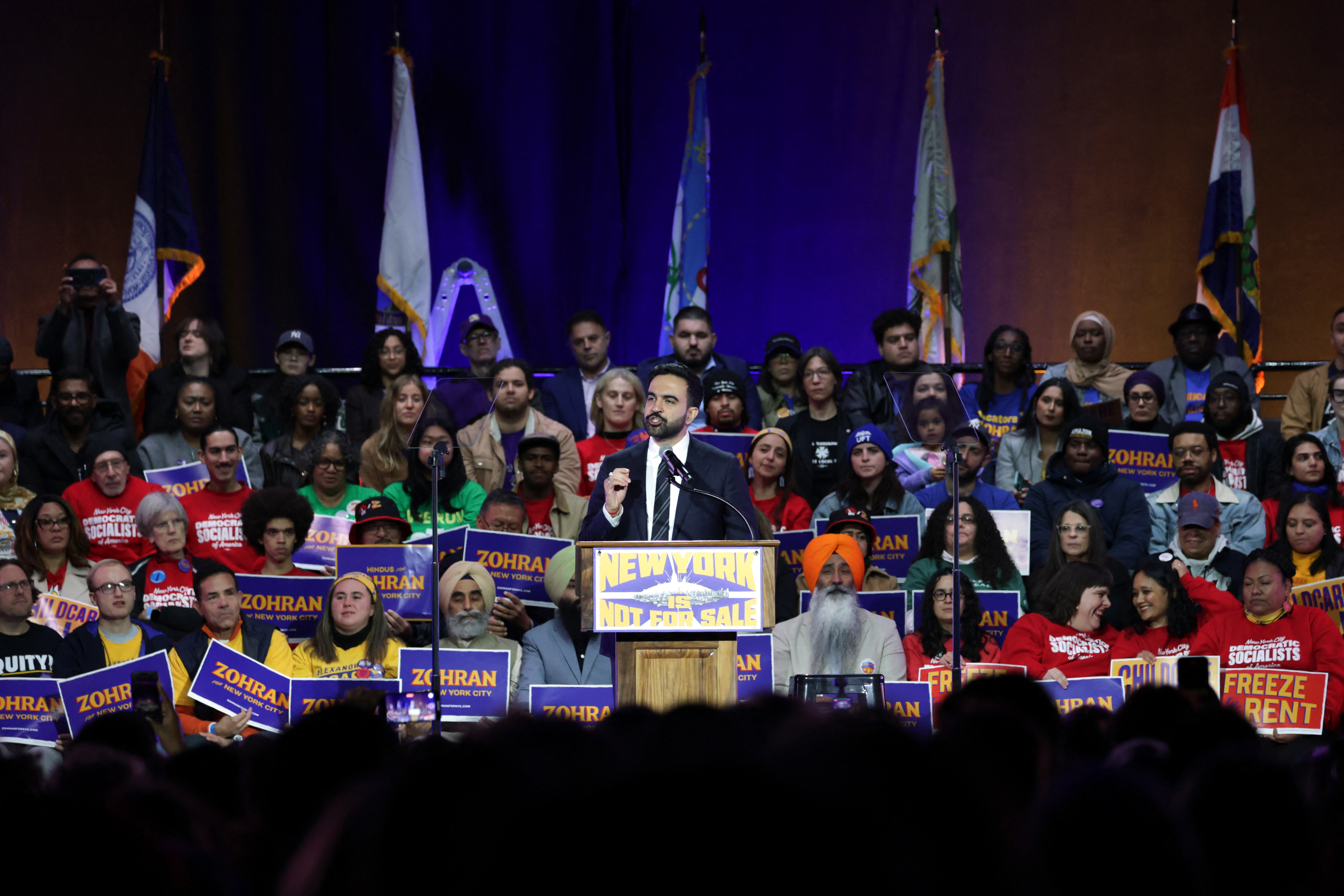 Photos: Zohran Mamdani's NYC Rally Crowd Size Compared to Donald