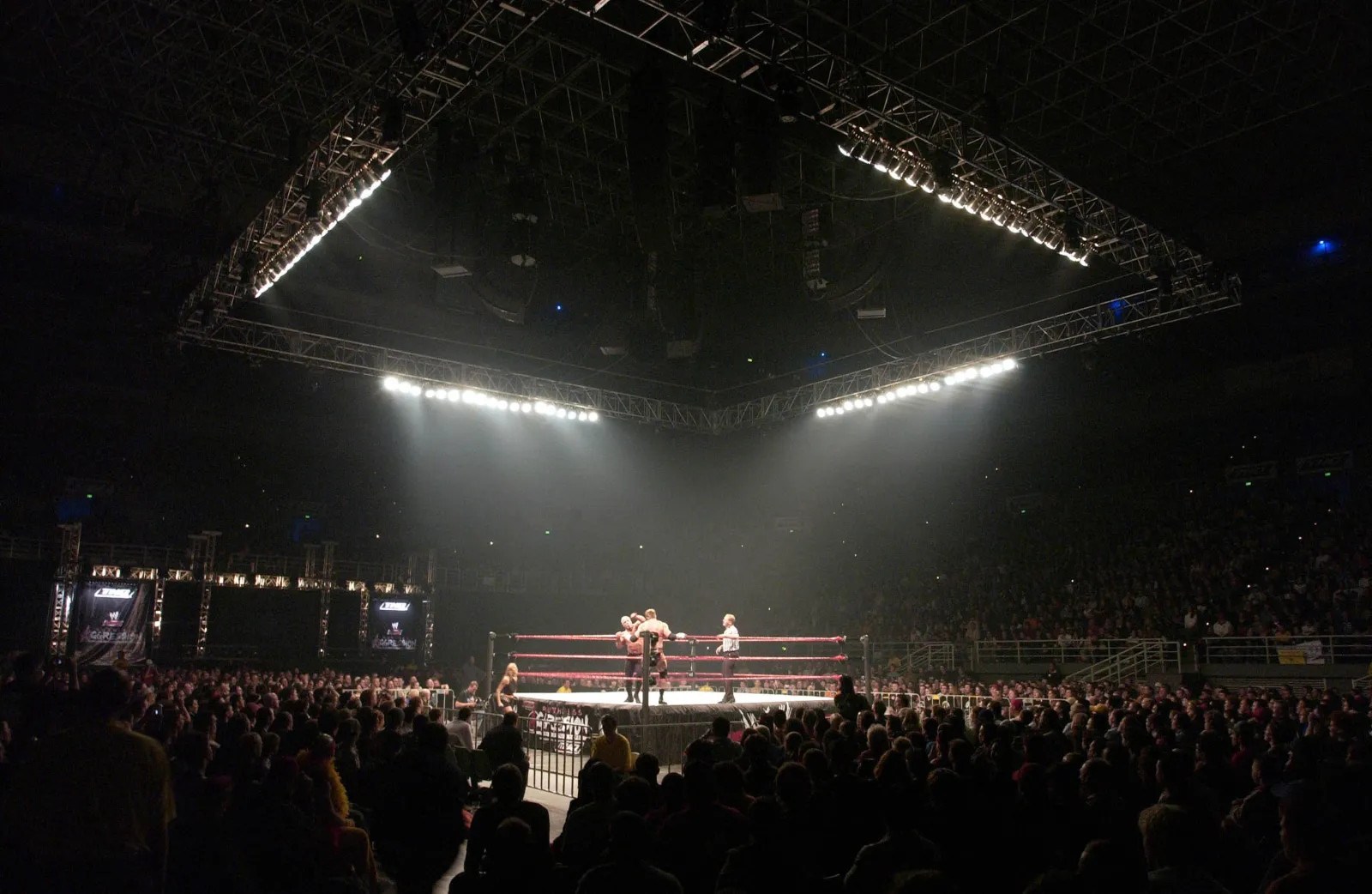 wwe arena with wrestling ring
