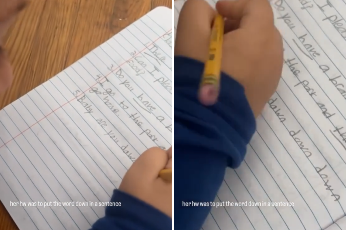 Girl's Homework Was To Use 'Down' in Sentence, Hysterics at What She Writes