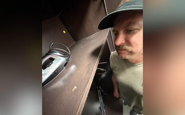 A tooth in a closet.