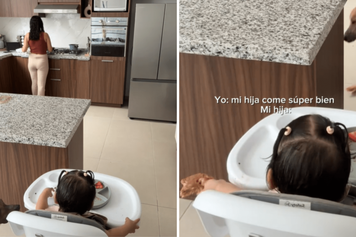Mom Thinks Toddler Is Finishing Her Food, Then She Checks the Security Cam