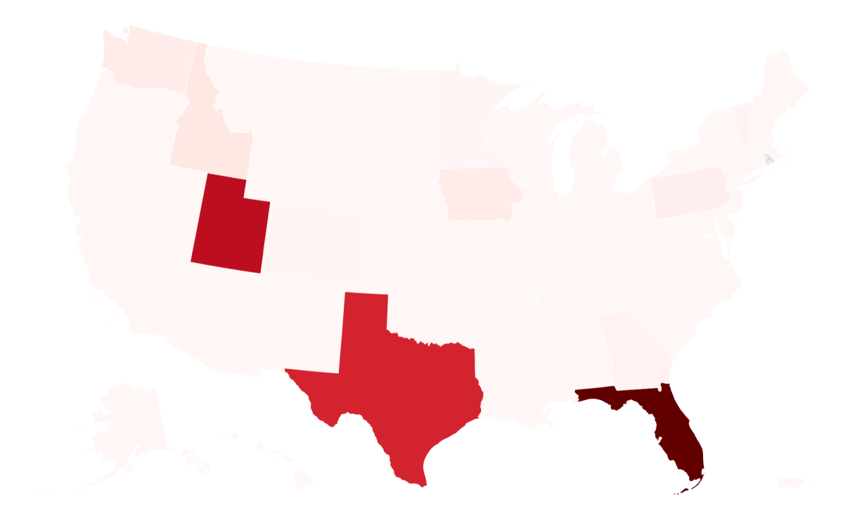 Map Shows States That Have Banned Most School Books
