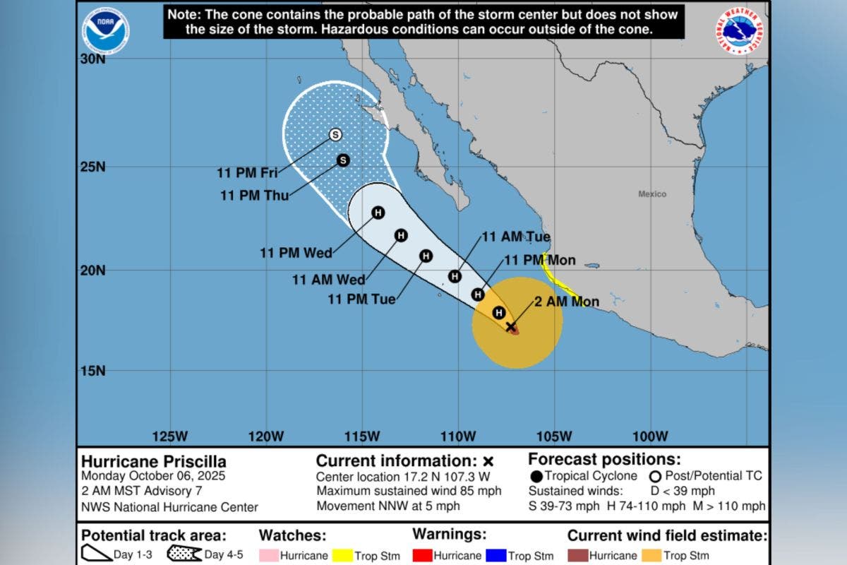 Hurricane Priscilla Path Update as Major Storm Could Impact US
