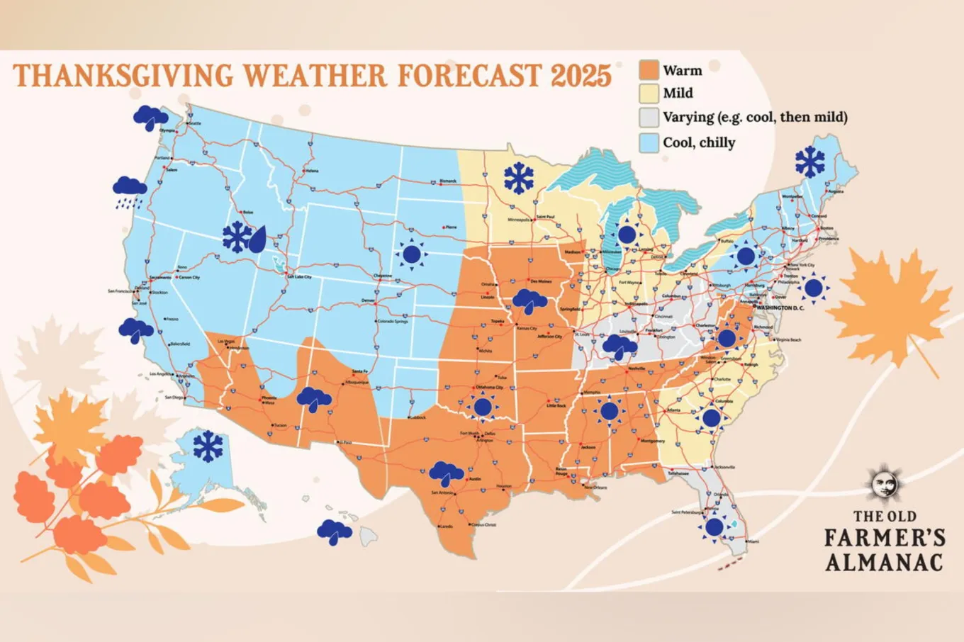Old Farmer’s Almanac Predicts Which States Will Have Snow This ...