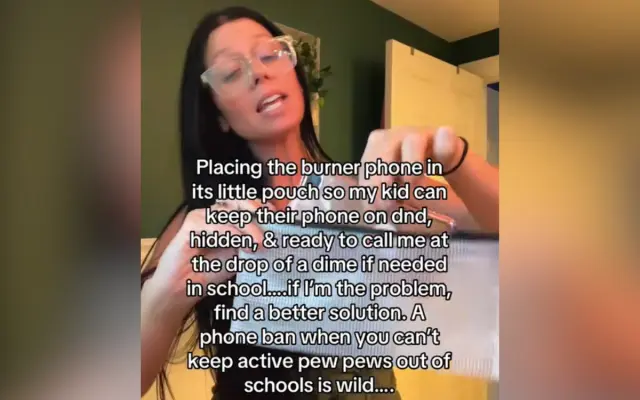 Angel Ericson-Katerle supplying her kids with phones.