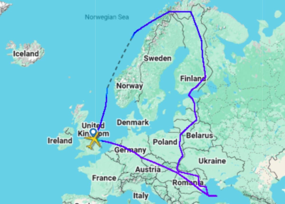 Map Tracks Royal Air Force Patrol Along Russia& 039;s Border