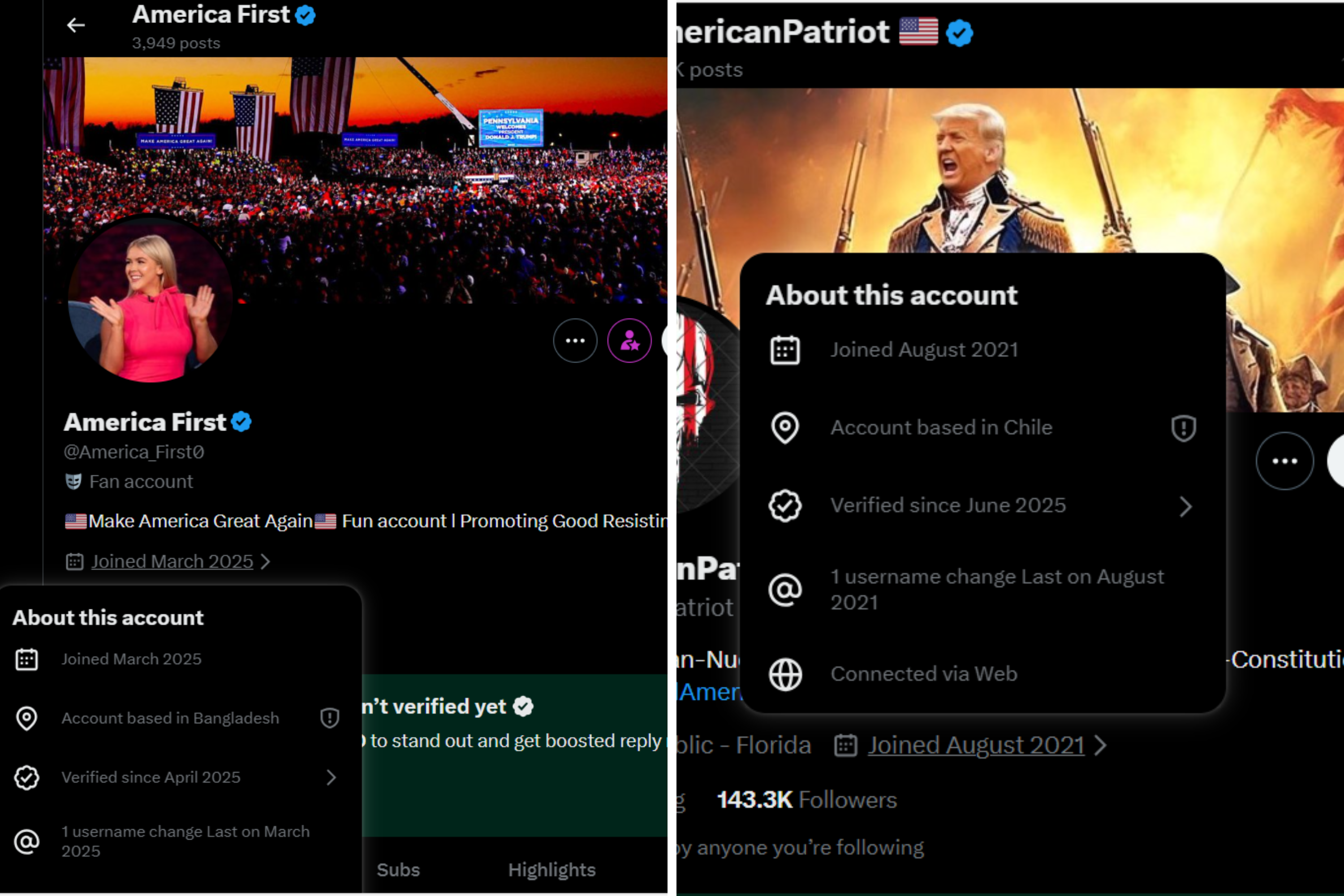 Full List of MAGA Accounts on X Exposed As Being Based Outside US
