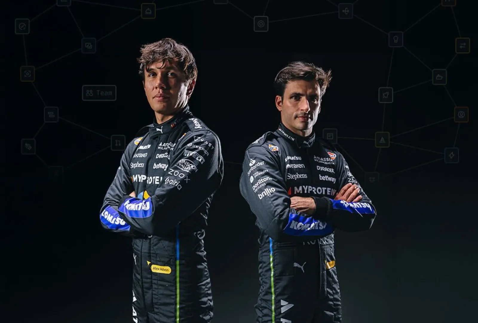 Alex Albon Carlos Sainz Las Vegas Grand Prix Racing Suits