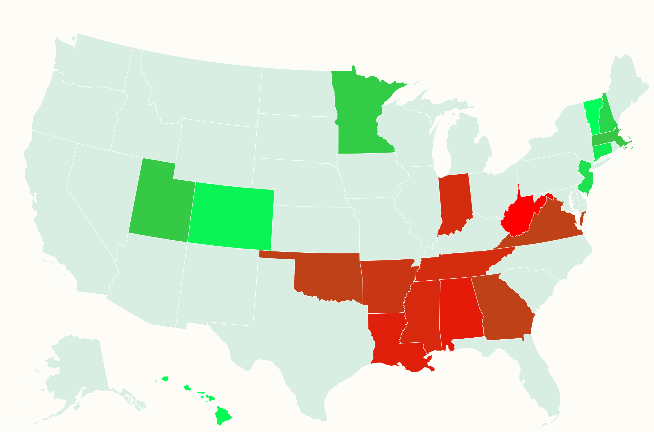 Map Shows Best and Worst States for Seniors