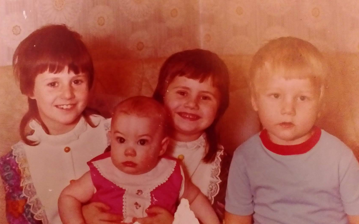 Christina and her siblings.