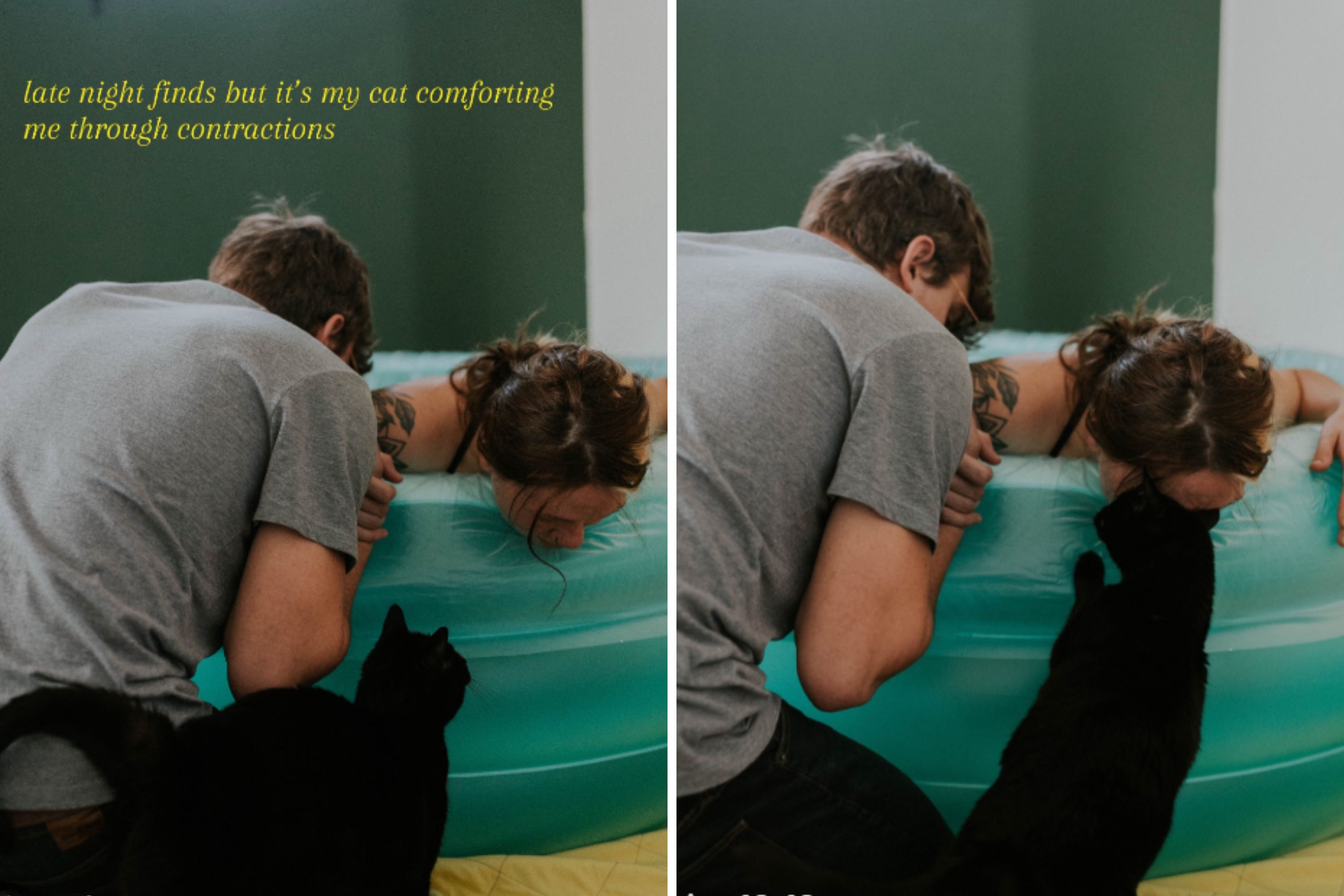 Woman Looks Back Through Birth Photos, Then Realizes What Cat Was Doing