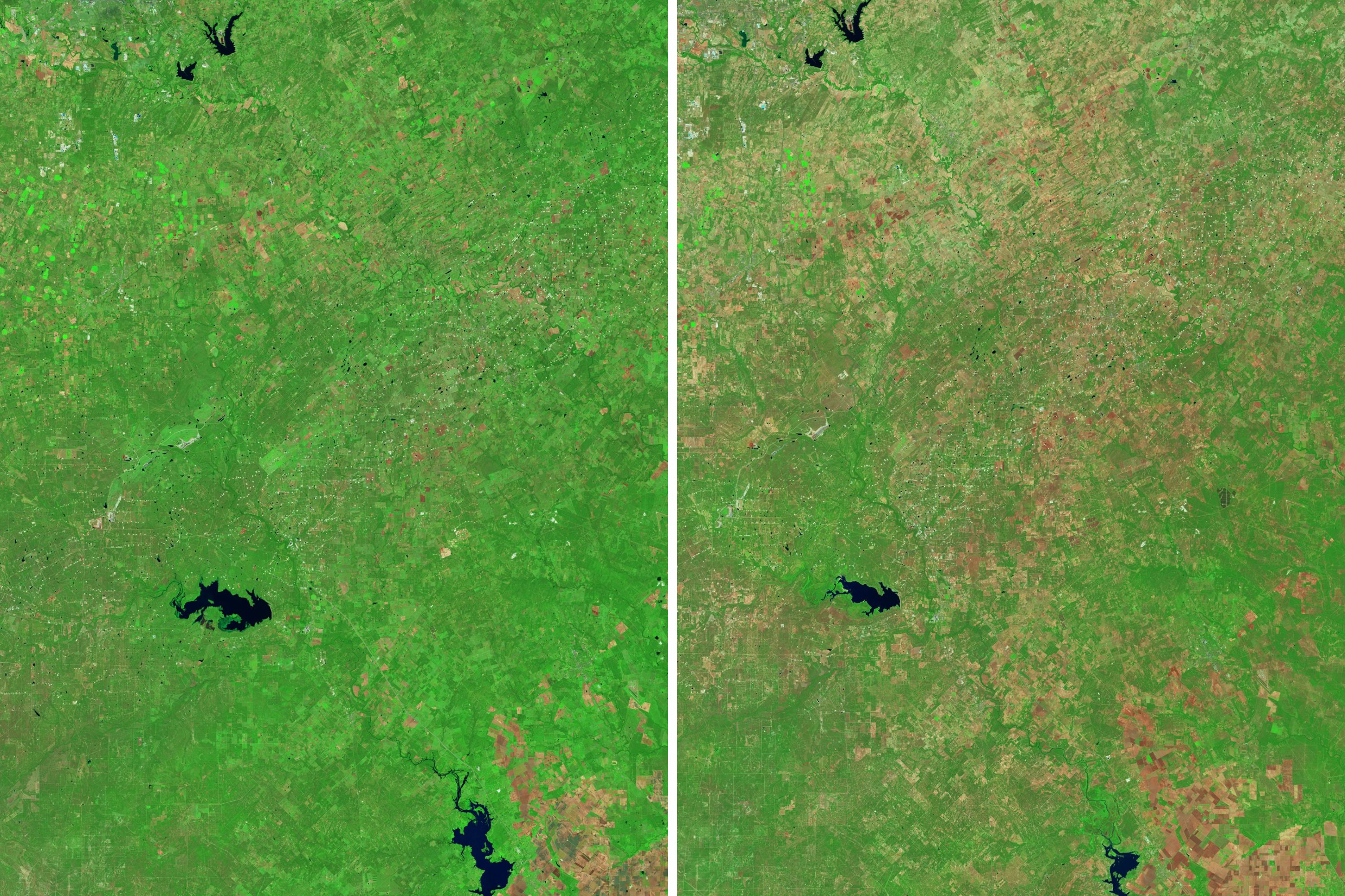Satellite Images Show Texas' Strained Water Resources
