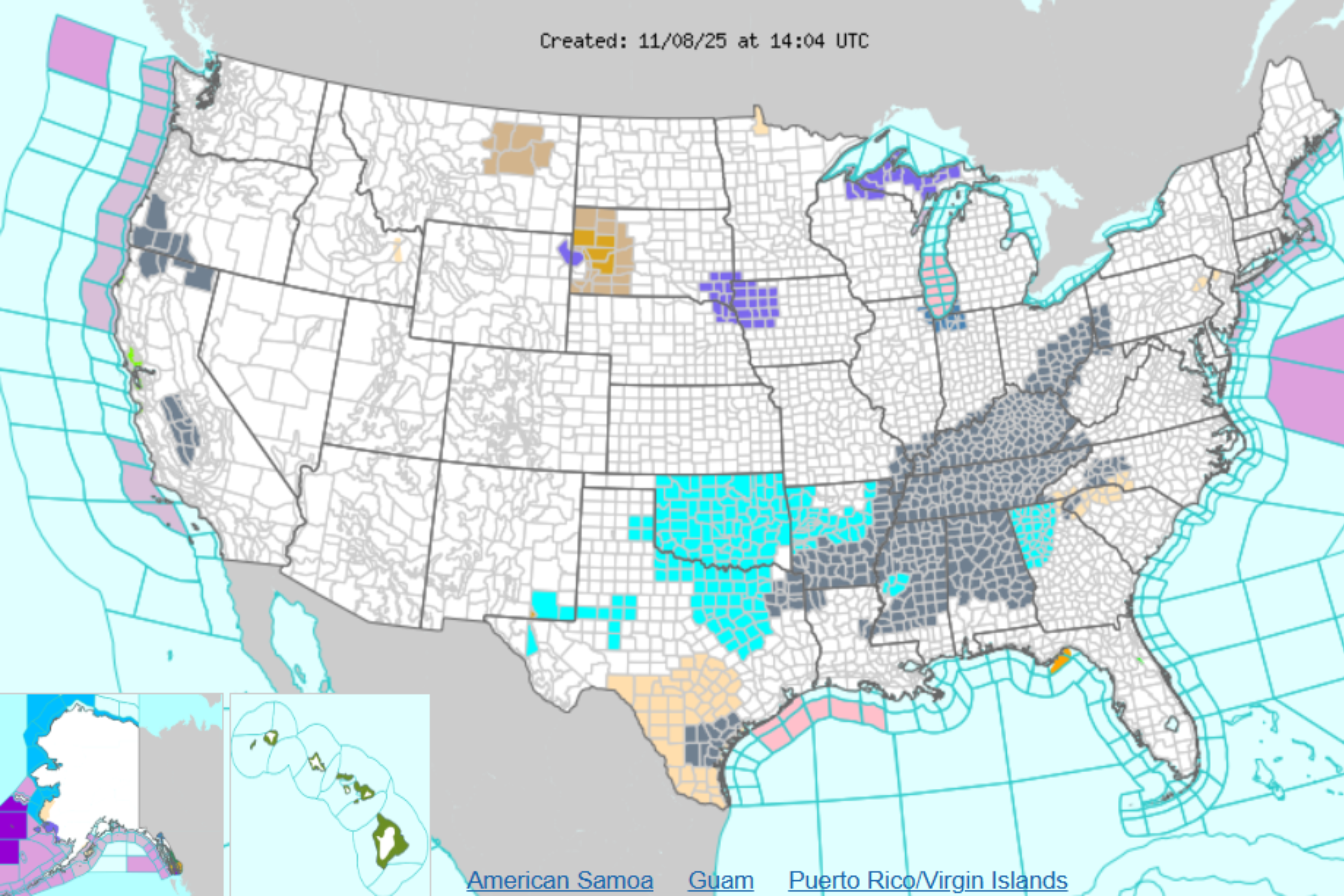 Winter Weather Warnings Issued for 8 States