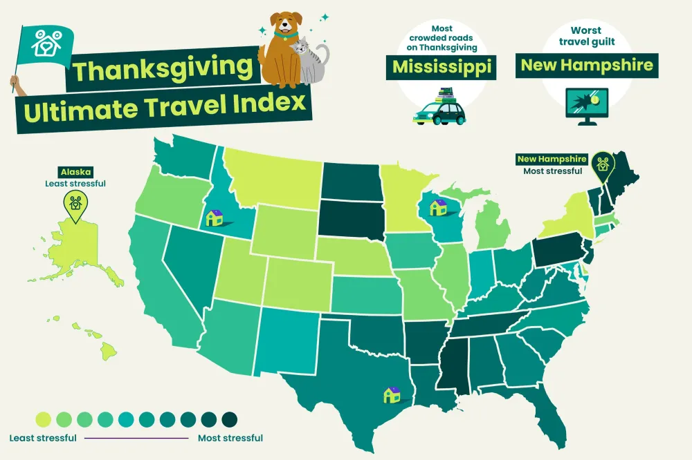 Map Shows Most Stressed States for Pet Owners This Thanksgiving - Newsweek