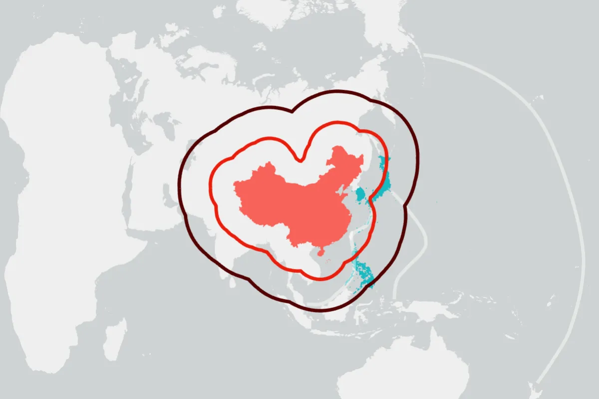 Map Shows US Allies in Range of Chinese Missiles