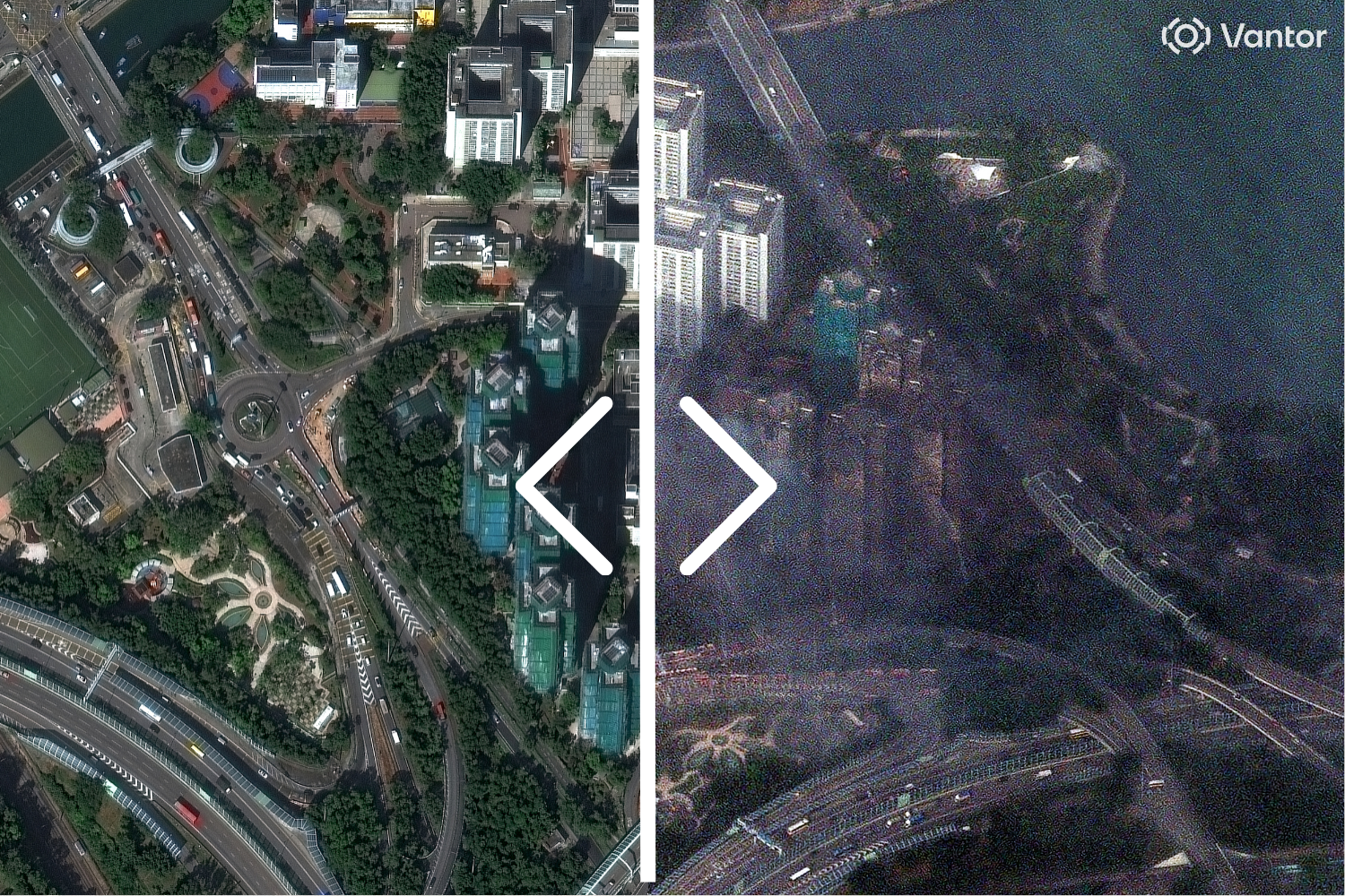 Before-and-After Satellite Images Reveal Extent of Hong Kong Fire