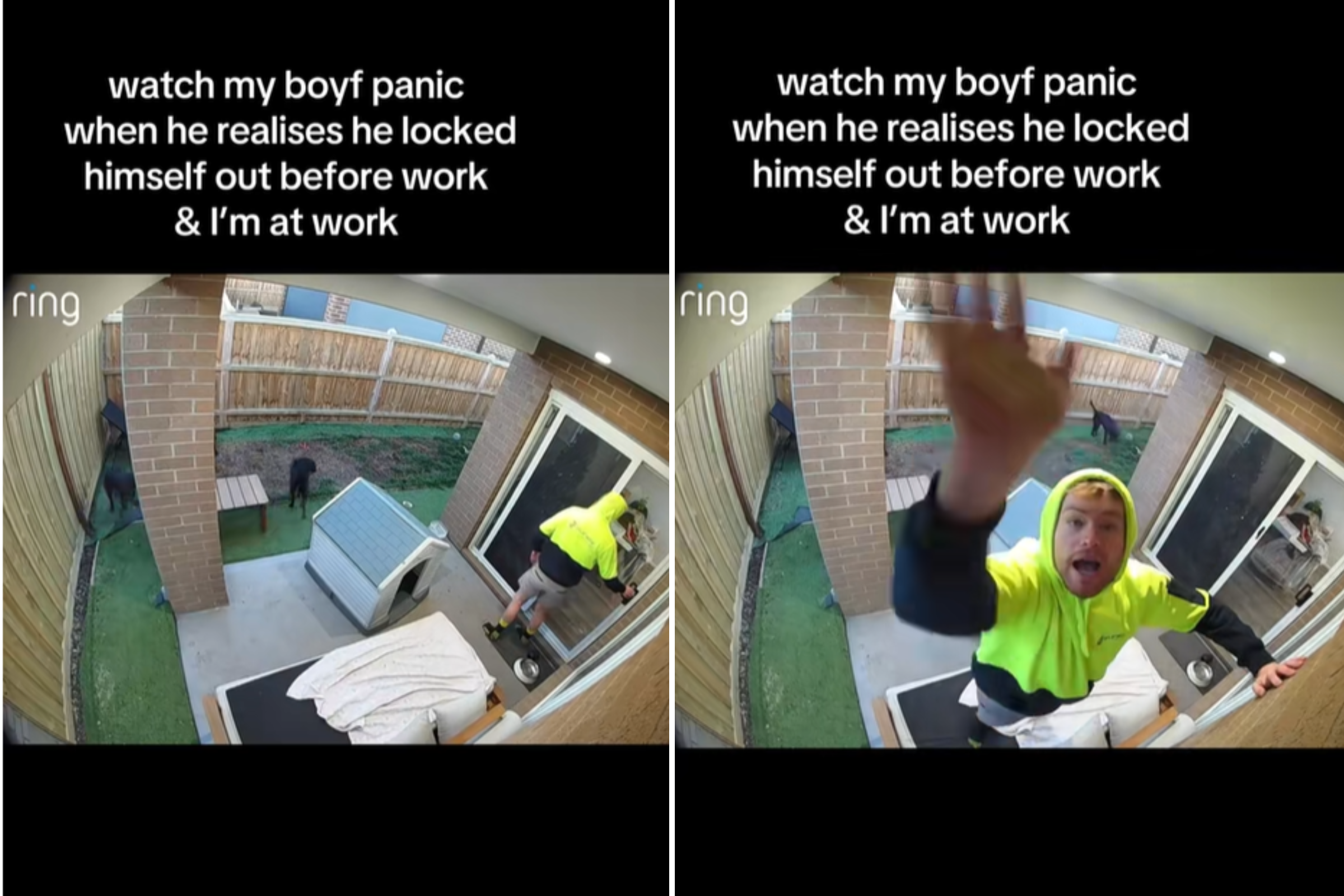 Hysterics as Man Gets Locked Out of House, Begs for Help on Door Cam