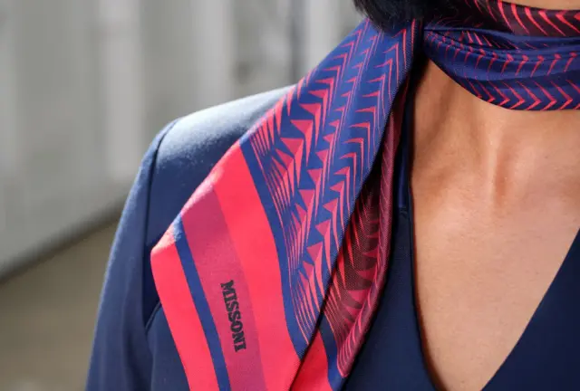 Missoni scarf on Delta Air Lines crew