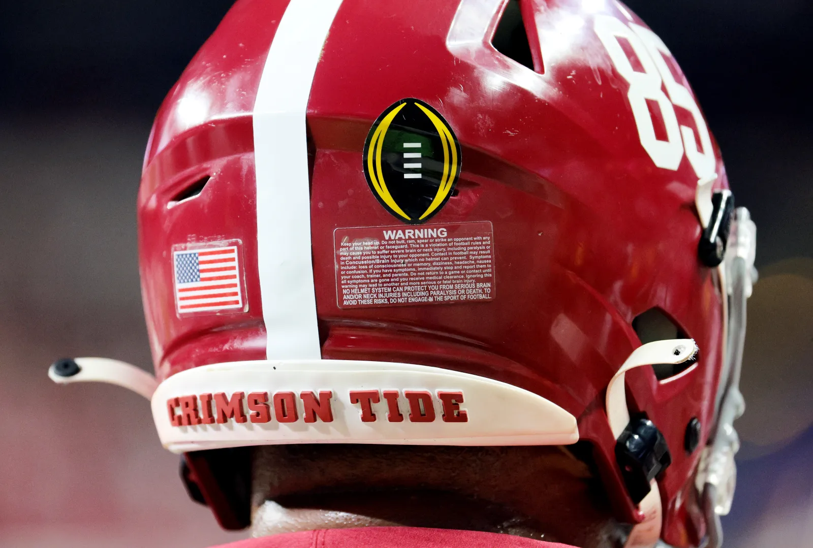 Alabama Crimson Tide player's helmet