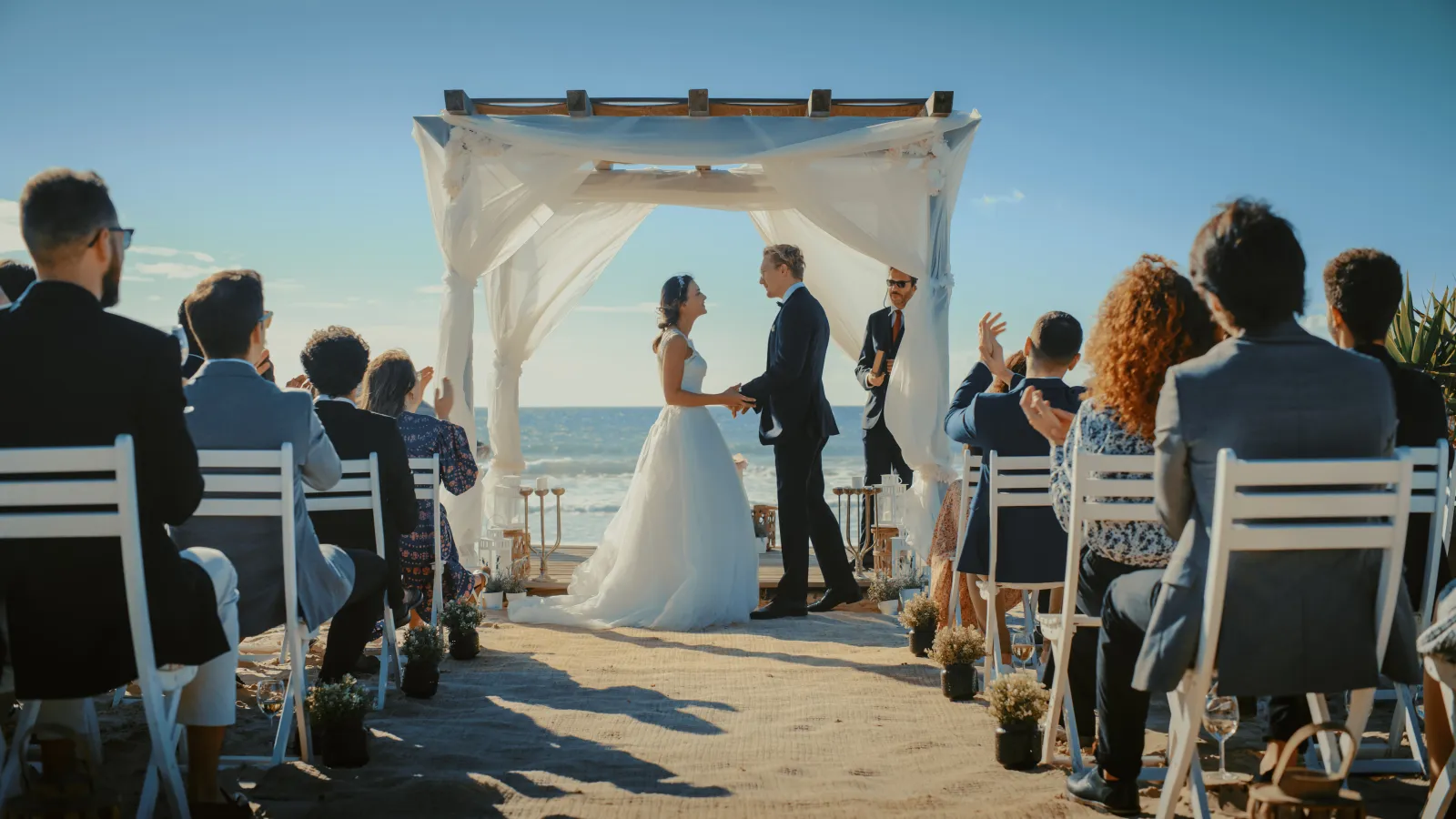 Couple Get Married on Beach, Shock Over What Onlookers Notice in Ocean