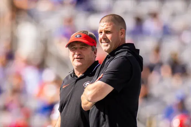 Georgia head coach Kirby Smart and former Florida head coach Billy Napier