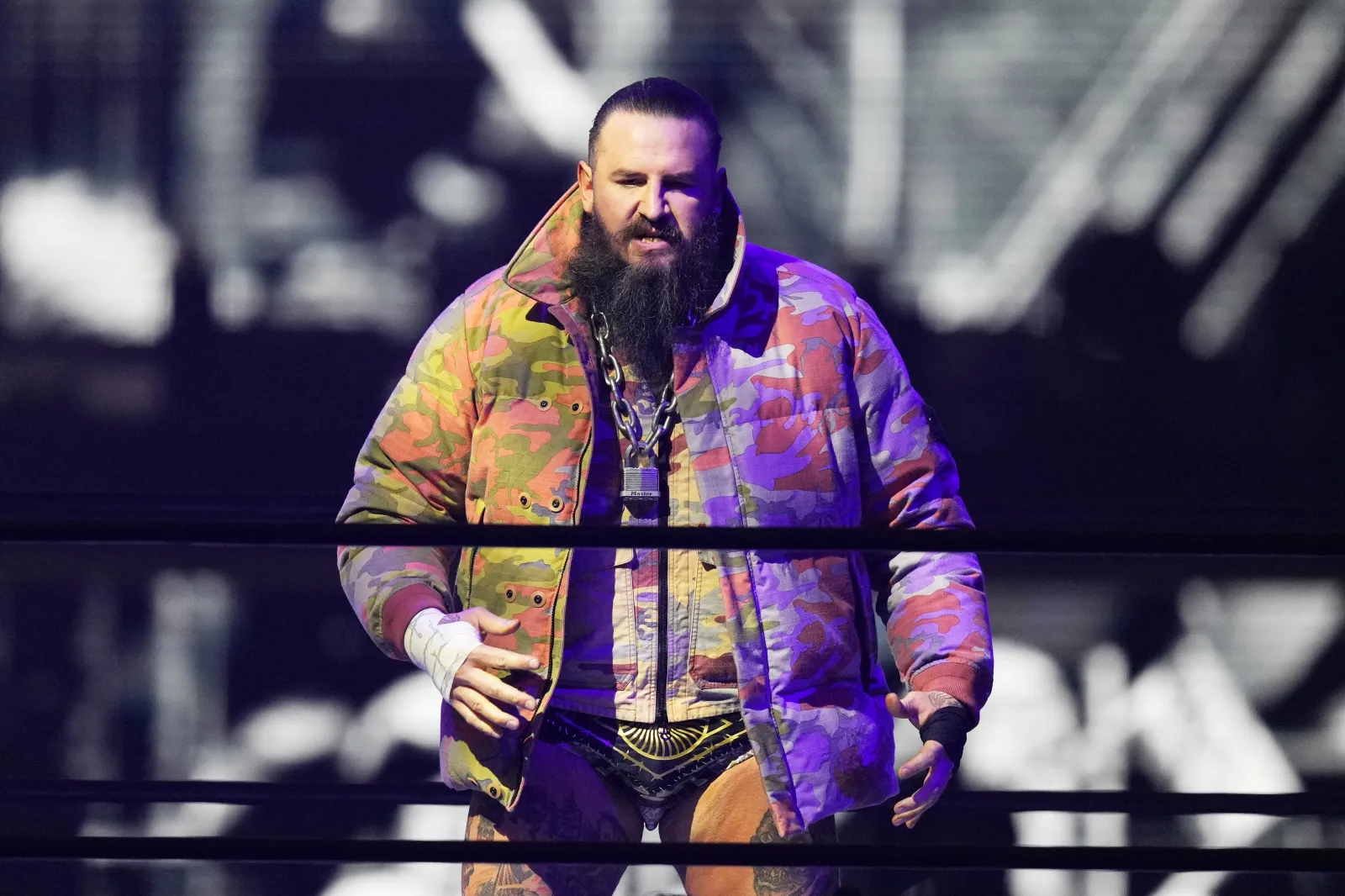 Brody King enters the ring