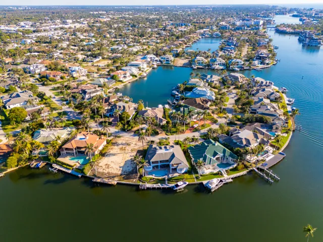 Stock image/file photo: aerial photo of homes in Naples, Florida.