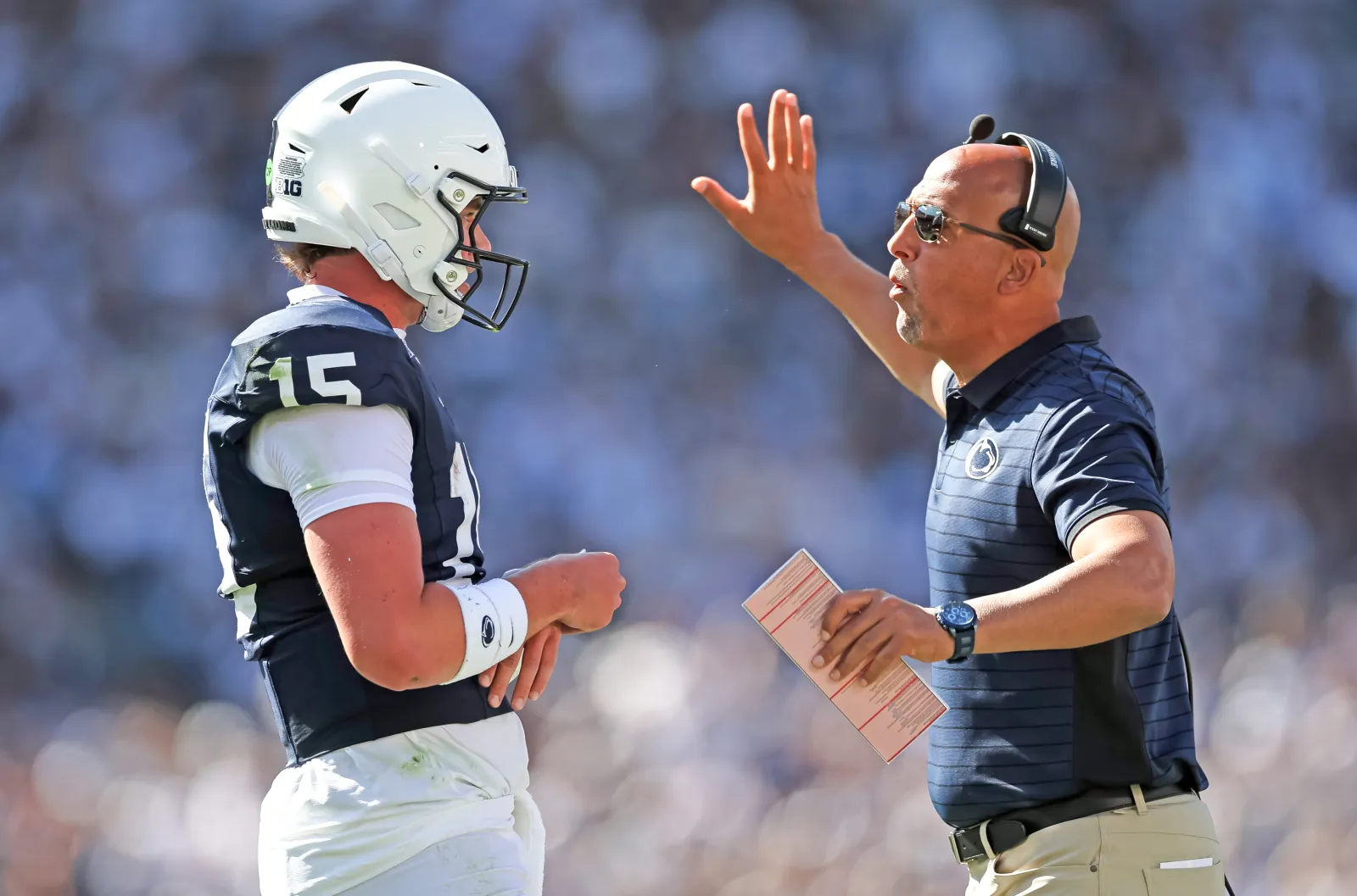 Penn State QB Drew Allar and former head coach James Franklin