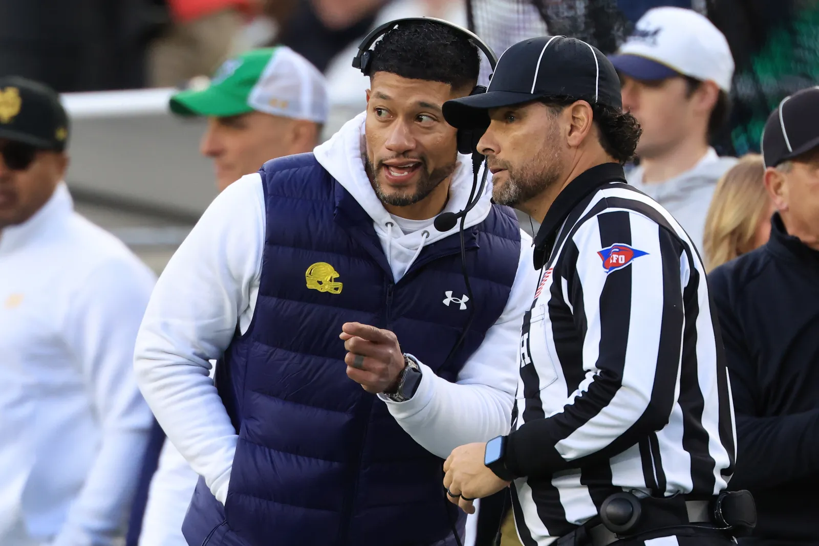 Notre Dame head coach Marcus Freeman in game against Syracuse