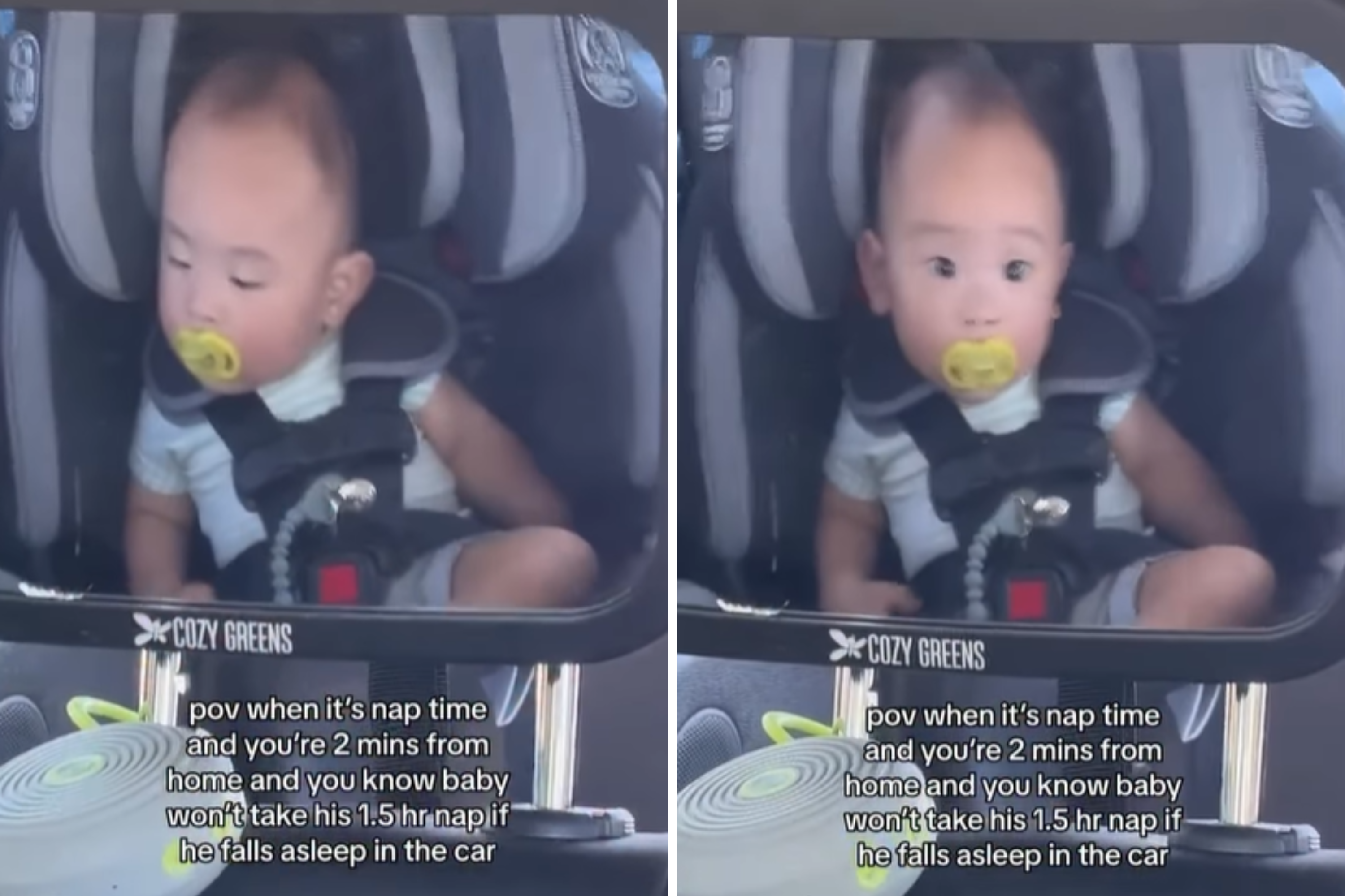 Baby Starts To Fall Asleep in Car Minutes From Home, Mom Knows What To Do