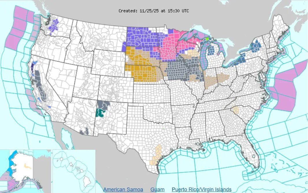 Thanksgiving Travel: Map Shows States Where Travel To Be Impacted By ...