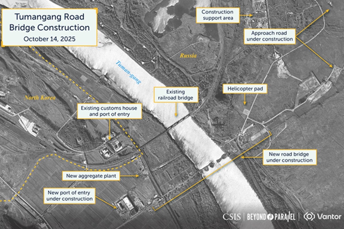 Satellite Photos Show Russia and North Korea’s New Border Bridge
