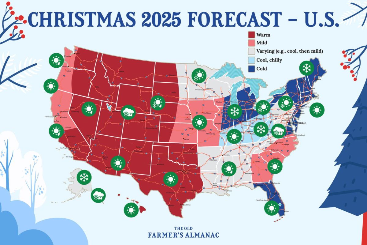 What the Old Farmer's Almanac Predicts for Christmas Weather