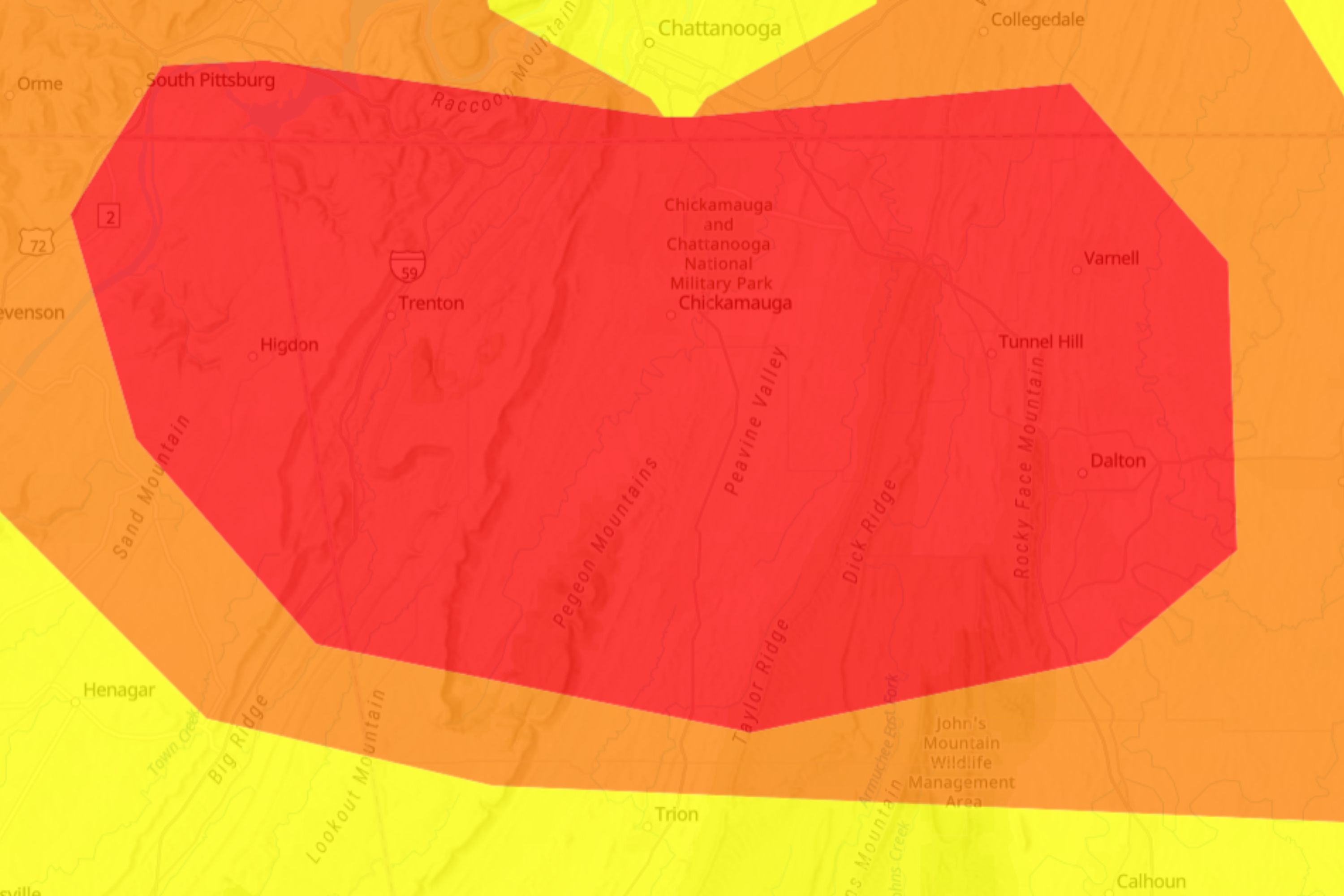 Thousands Advised To Remain Inside In Georgia, Alabama, Tennessee