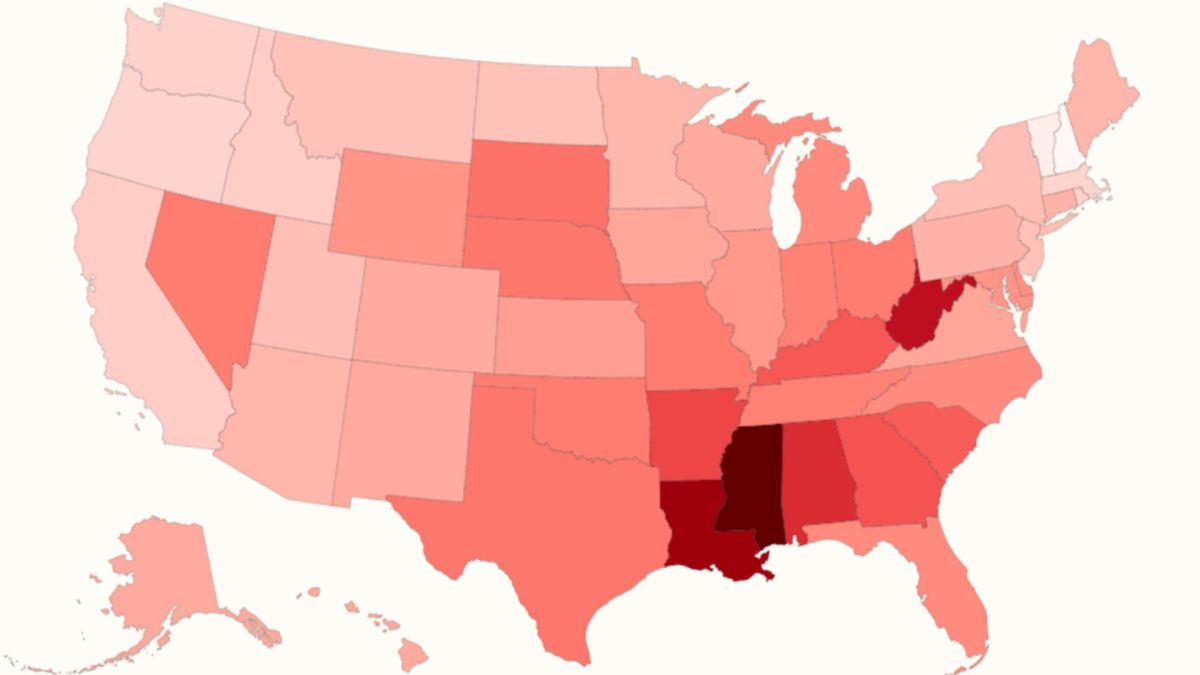 Map Shows Best and Worst States for Preterm Birth Rates
