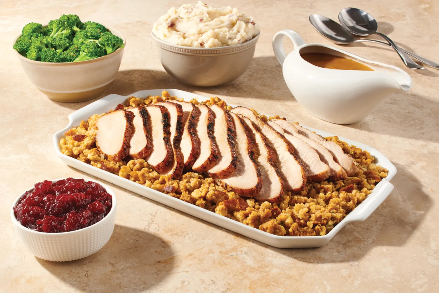 A picture of the Denny's holiday turkey bundle.