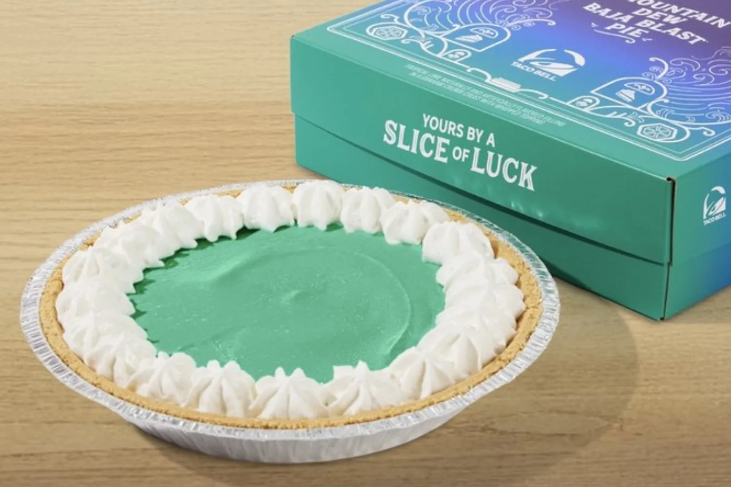 A picture of Taco Bell's Baja Blast pie.