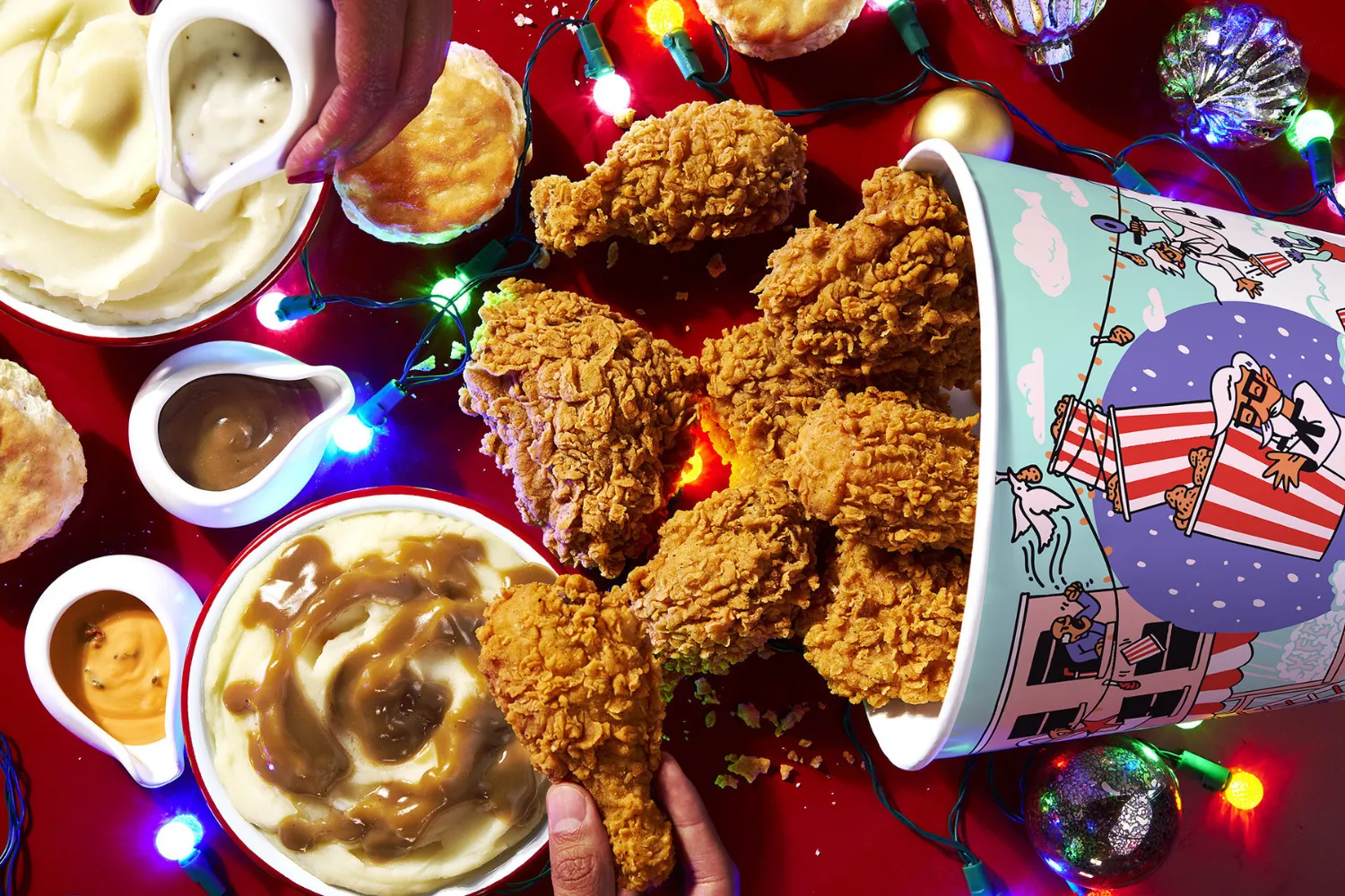 A picture of the KFC Extra Crispy Festive Feast.