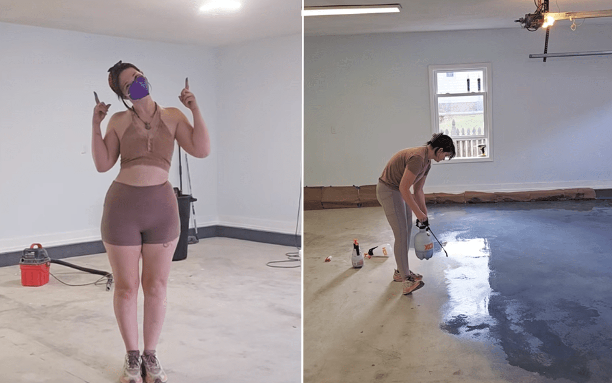 Woman Quoted $4,000 for Epoxy Floor in Garage, Does It Herself for $200