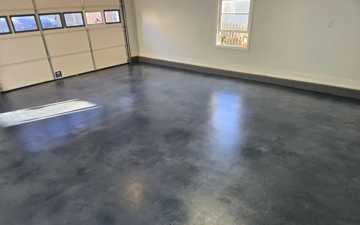 The finished garage floor.