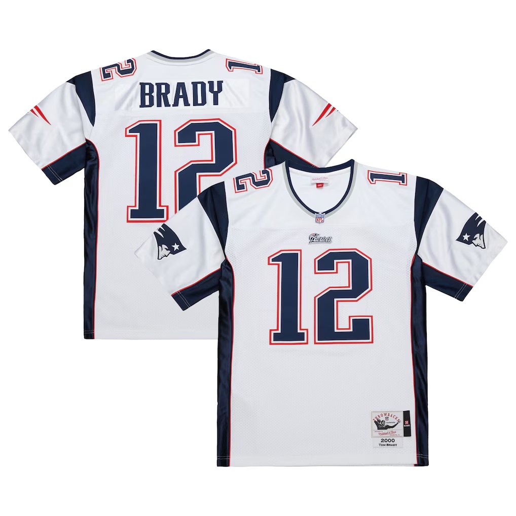 How to Buy Tom Brady Patriots Mitchell &amp; Ness White 2000 Legacy Jerseys: Shop New England Throwbacks