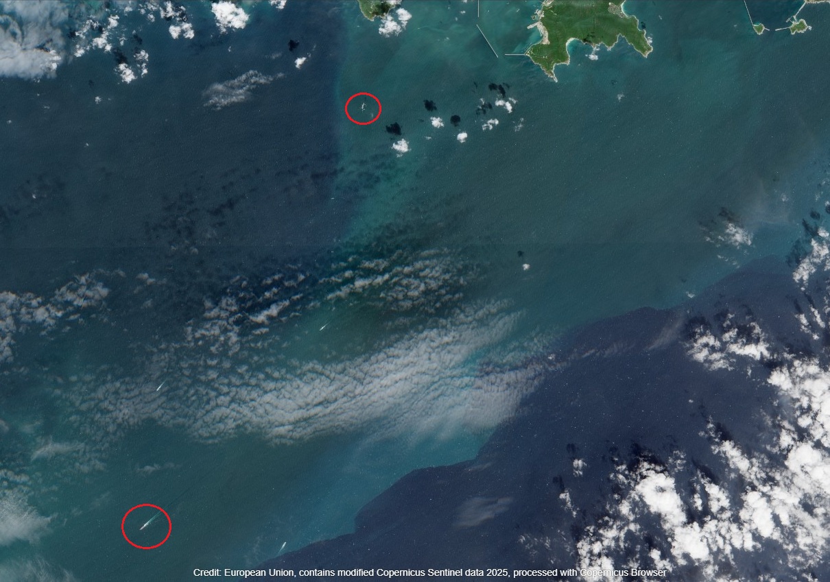 Rare Satellite Photo Shows Two Chinese Aircraft Carriers in Disputed Waters