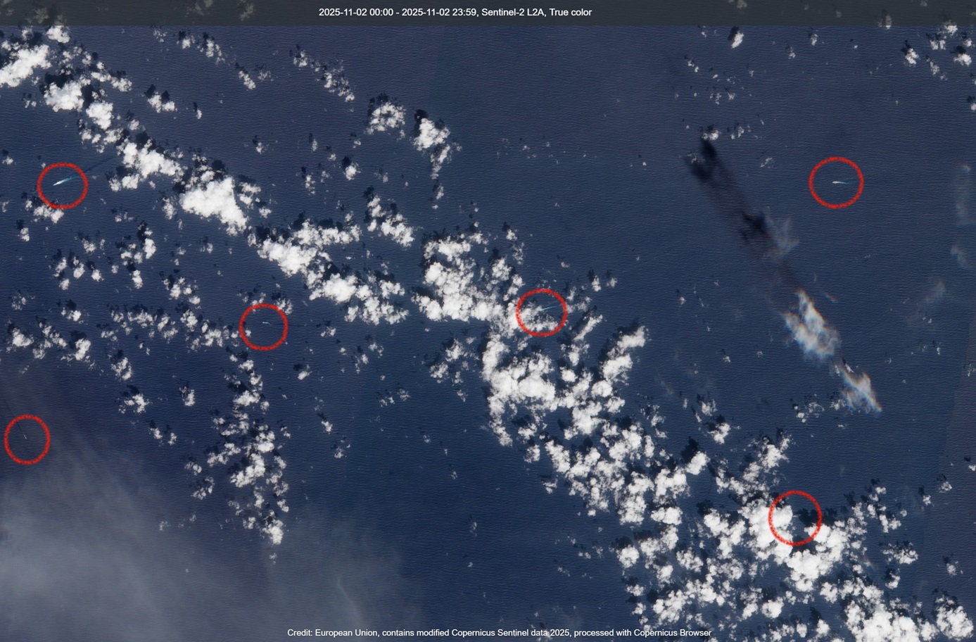 Satellite Photo Shows US Carrier Strike Group in South China Sea