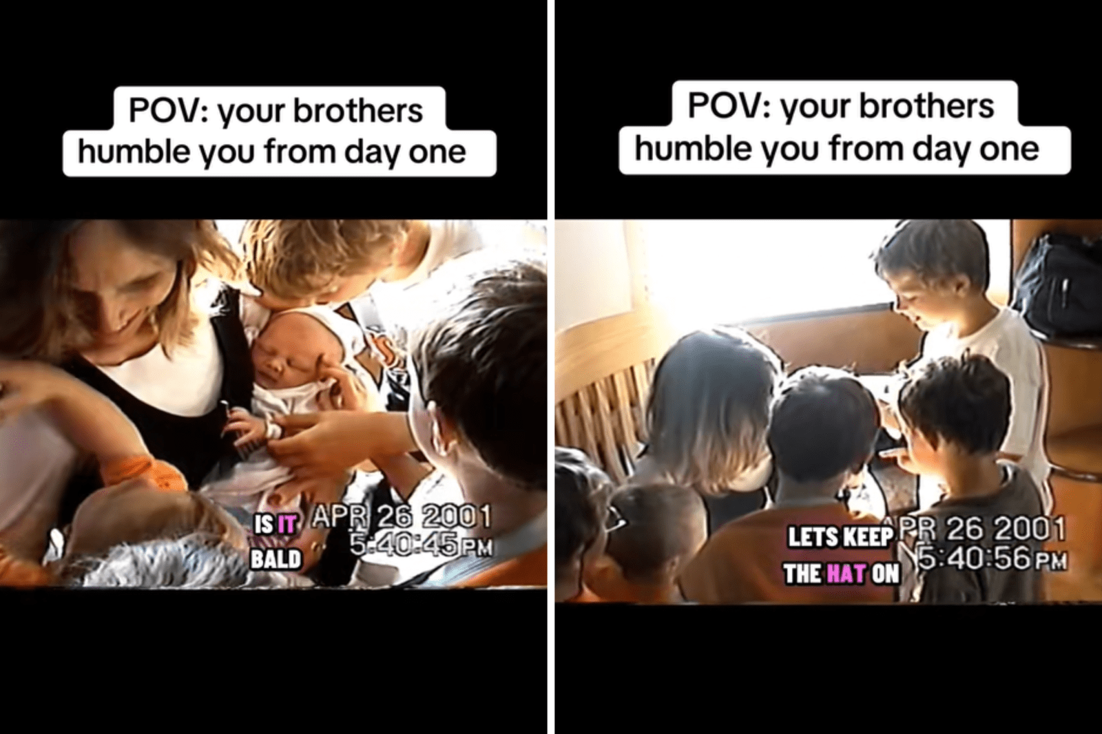 Gen Zer Discovers 2001 Footage of Brothers Meeting Her as a Baby