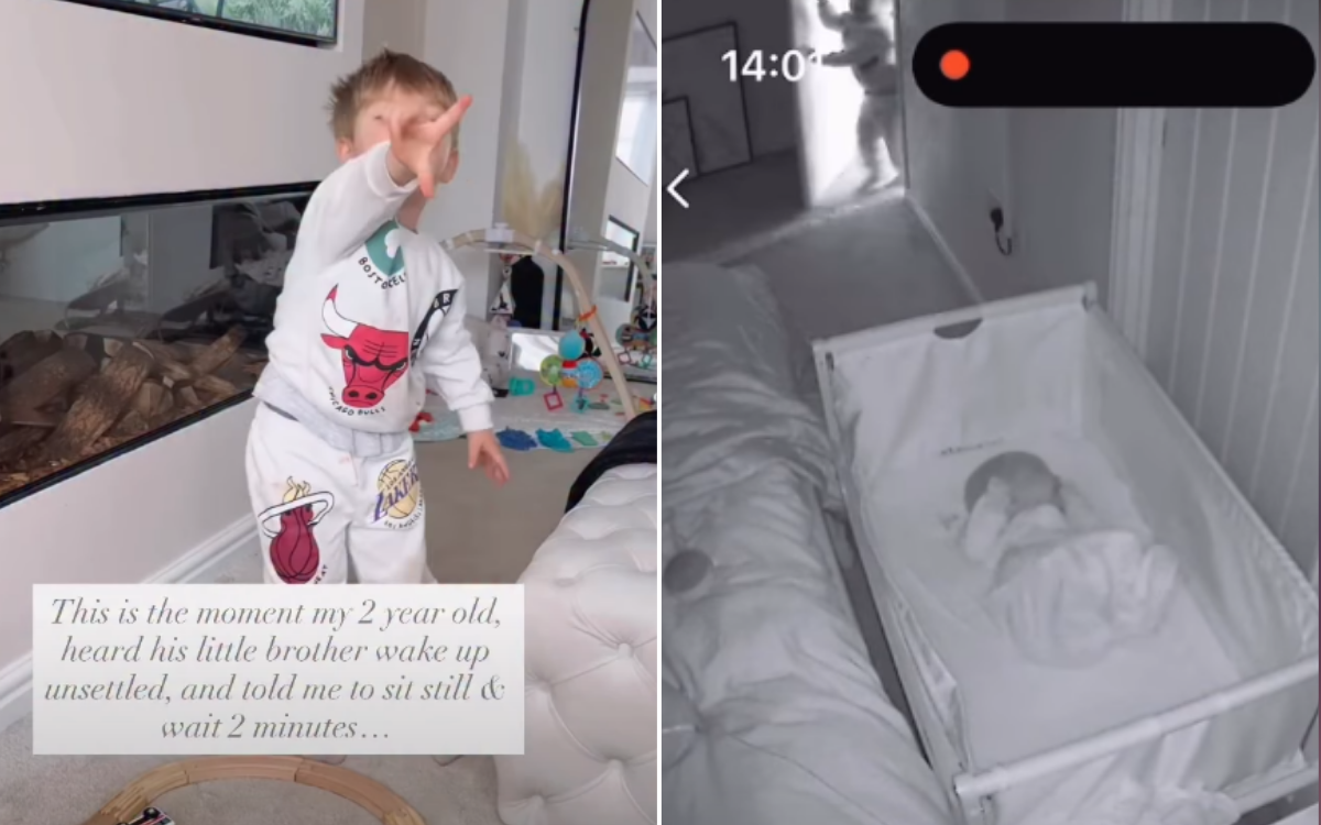 Toddler Hears Baby Brother Crying—Mom Captures Most-Wholesome Moment on Cam