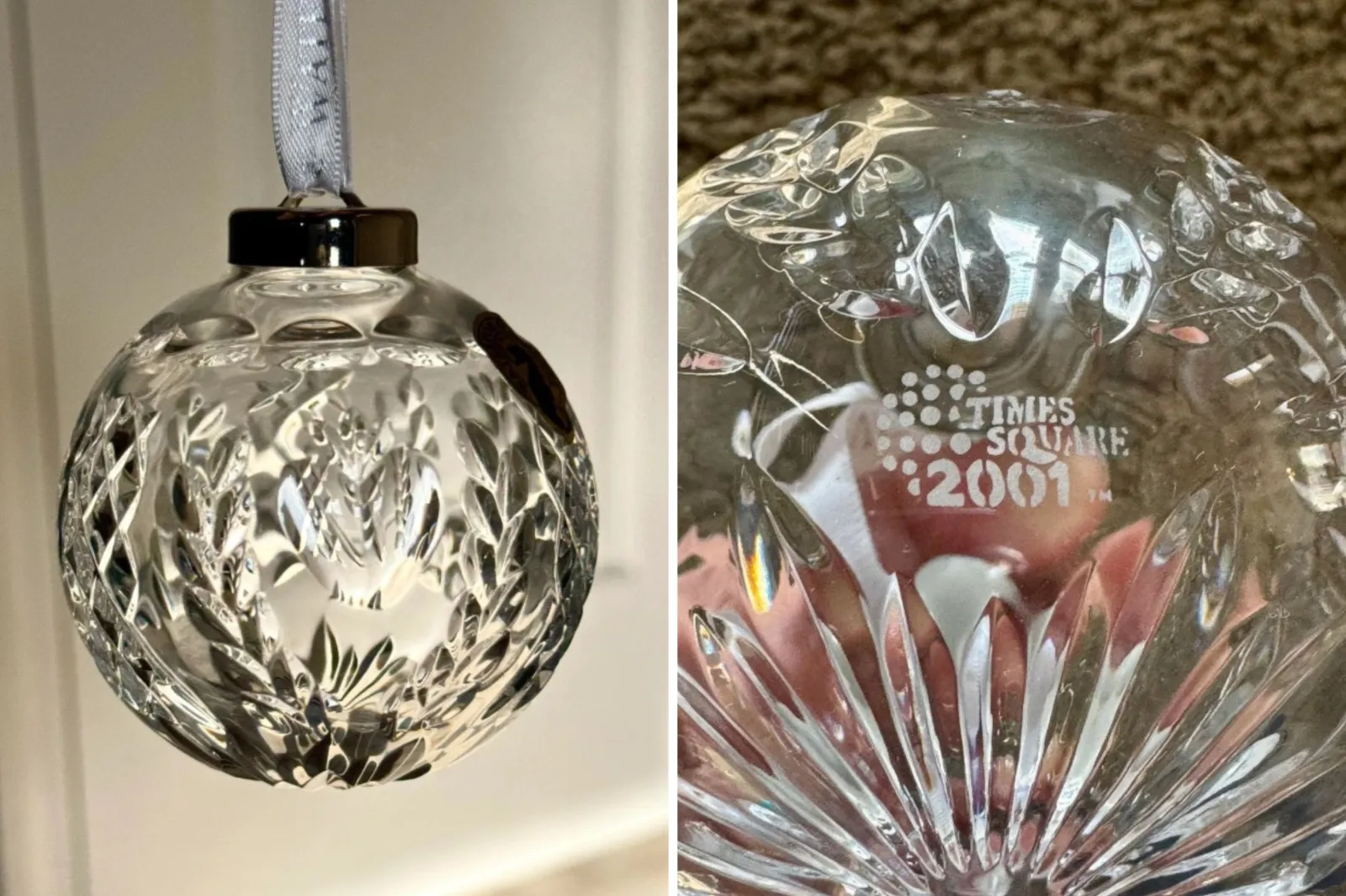 Crystal ball ornament from Waterford.