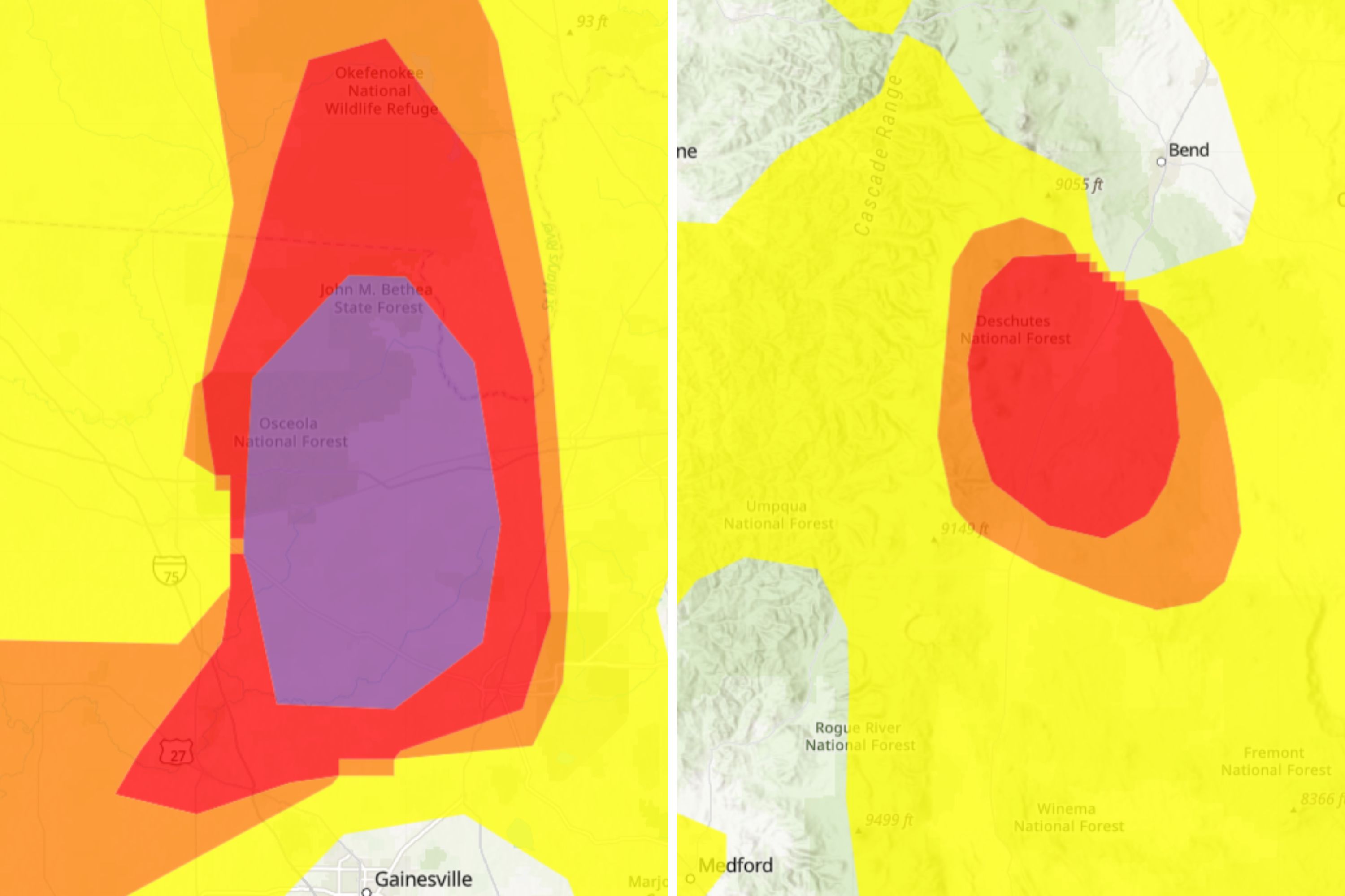 Thousands Advised To Remain Indoors In Florida, Georgia and Oregon
